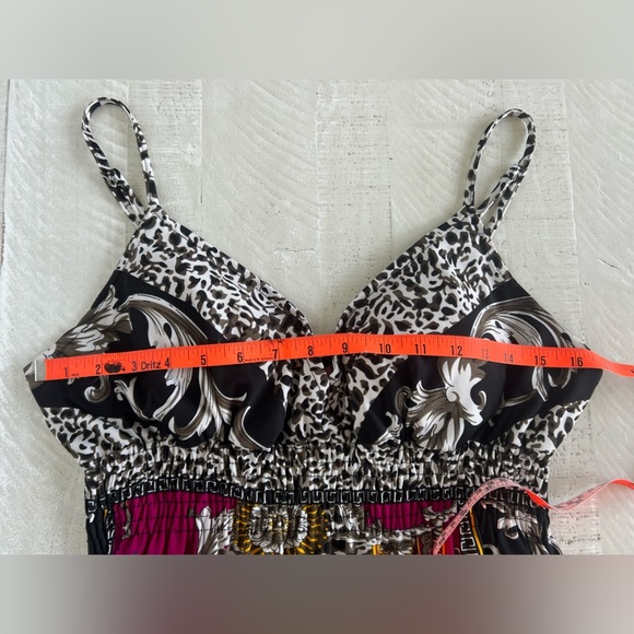 Vintage Y2K Women's Babydoll Whimsy Goth Maxi Dress Black & Magenta Sz Large - Picture 4 of 6